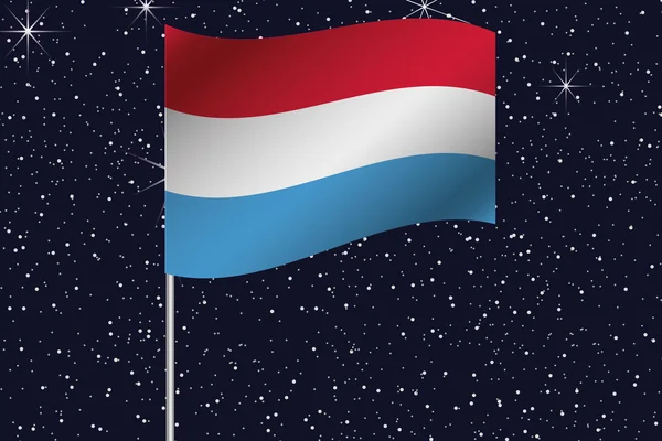 3D-Fahne Illustration weht in den Nachthimmel des Landes von — Stockfoto