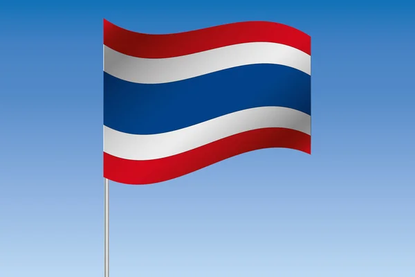 3D flagga Illustration viftande i himlen av landet av Thaila — Stockfoto