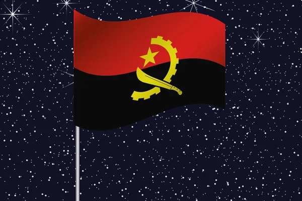 3D-flaggan Illustration viftande på natthimlen i landet där — Stockfoto