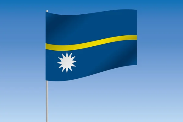 3D-afbeelding vlag zwaaien in de lucht van het land van Nauru — Stockfoto