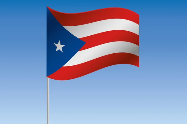 3D flagga Illustration viftande i himlen om Puerto — Stockfoto