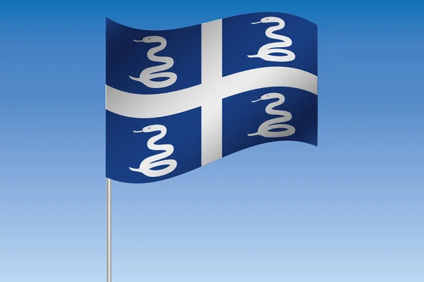 3D Bandeira Ilustração acenando no céu do país de Martin — Fotografia de Stock