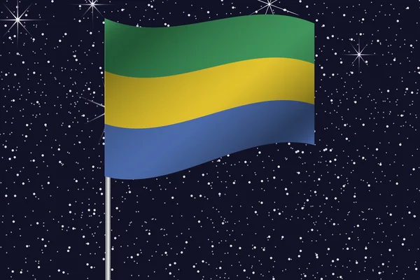 3D Flag Illustration waving in the night sky of the country of — Stock Photo, Image