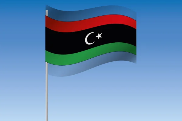 リビアの国の空に手を振って 3 d 旗の図- — ストック写真