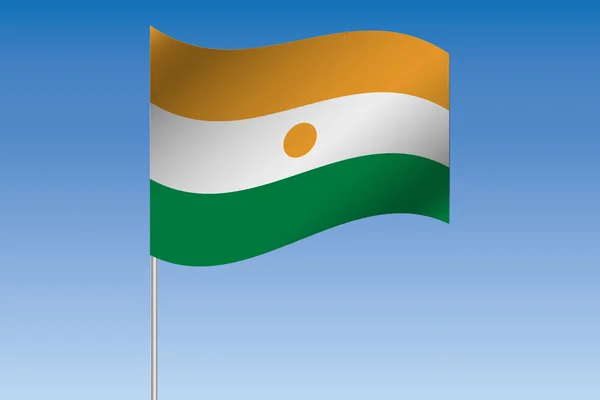 3D Flag Illustrazione sventola nel cielo del paese del Niger — Foto Stock