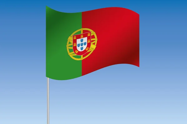 3D απεικόνιση σημαία κυματίζει στον ουρανό της χώρας Portug — Φωτογραφία Αρχείου