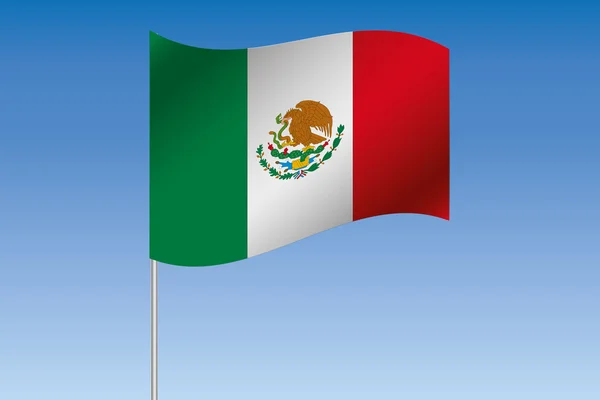 3D flagga Illustration viftande i himlen om Mexiko — Stockfoto