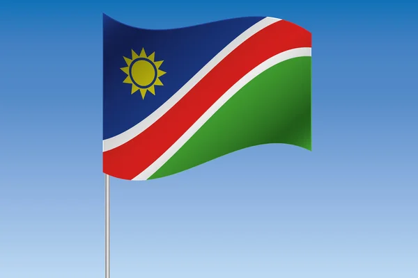 3D Bandeira Ilustração acenando no céu do país de Namibi — Fotografia de Stock
