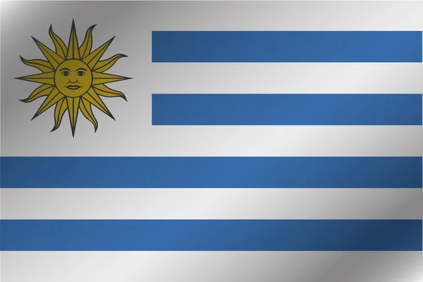 Bandera ondulada 3D Ilustración del país de Uruguay — Foto de Stock