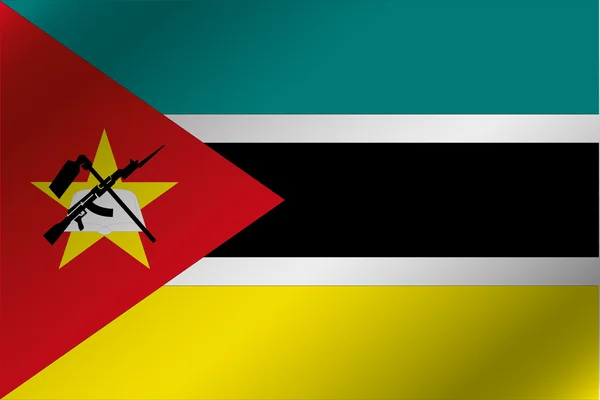 Bandeira ondulada 3D Ilustração do país de Moçambique — Fotografia de Stock