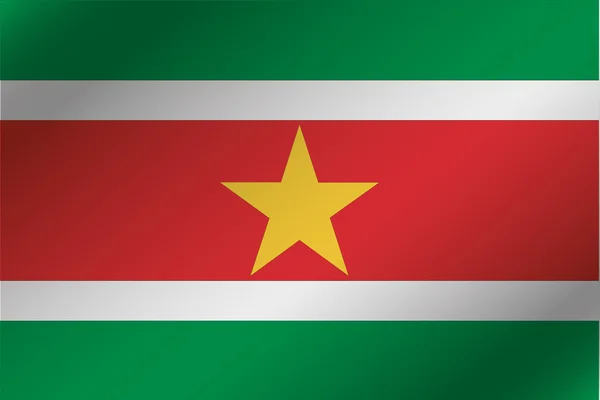 3D Wavy Flag Illustration of the country of  Suriname — Stock Photo, Image