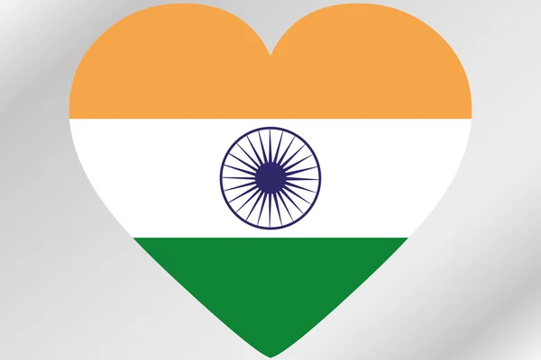 Flag Illustration of a heart with the flag of  India — Stock Photo, Image