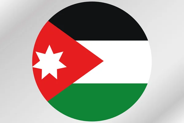 Jordan ülkenin bir daire içinde bayrak çizimi — Stok fotoğraf