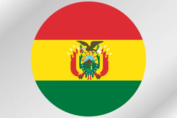 Flagga Illustration inom en cirkel med landet av Bolivia — Stockfoto