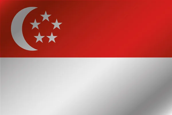 Ilustración de la bandera ondulada 3D del país de Singapur — Foto de Stock
