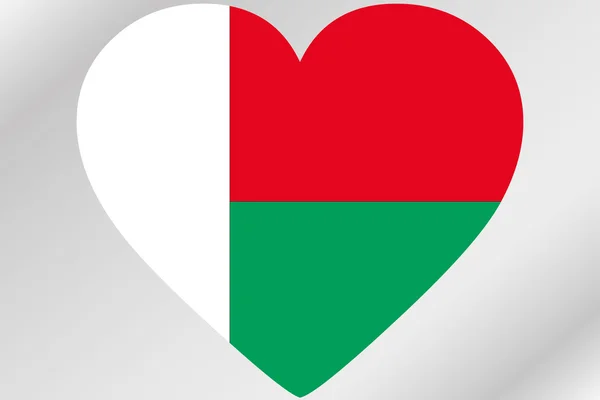 Прапор ілюстрація серця з прапор Мадагаскару — стокове фото