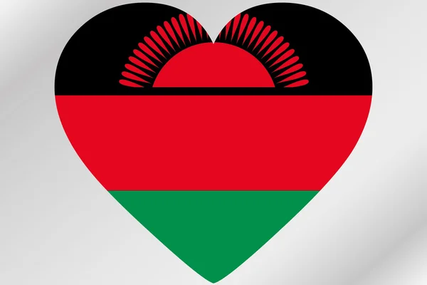 Flag Illustration of a heart with the flag of  Malawi — Stock Photo, Image