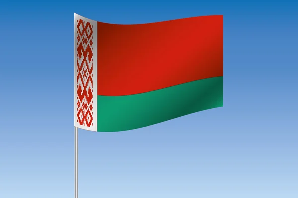 3D obrázek vlajky mává na obloze země Belaru — Stock fotografie