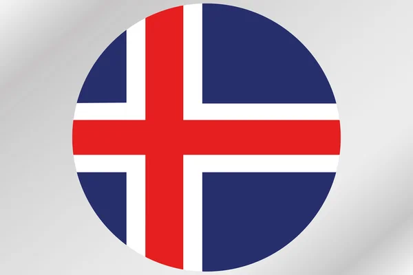 Illustration du drapeau dans un cercle du pays d'Islande — Photo