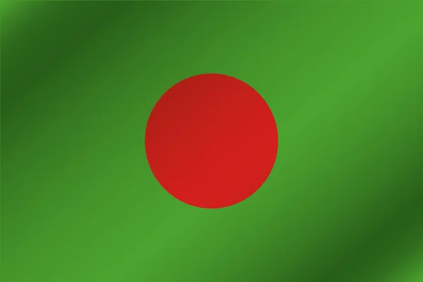 Bangladeş ülke 3D dalgalı bayrağı çizimi — Stok fotoğraf