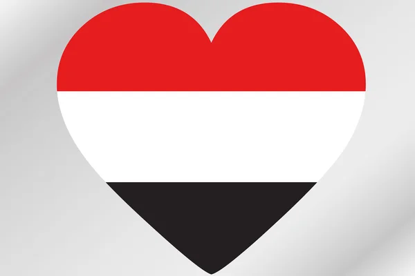 Illustratie van de vlag van een hart met de vlag van Jemen — Stockfoto