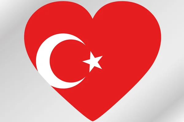 Bandiera Illustrazione di un cuore con la bandiera di Turkey — Foto Stock