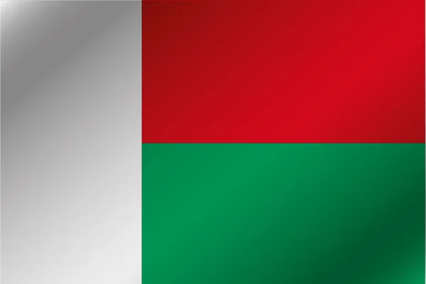 3D Wavy Flag Illustrazione del paese del Madagascar — Foto Stock