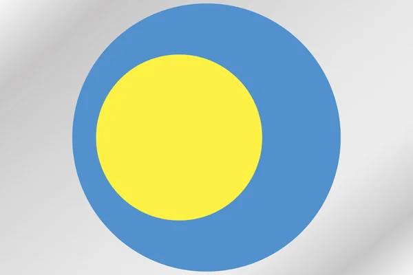팔라우의 국가 원 안에 깃발 그림 — 스톡 사진