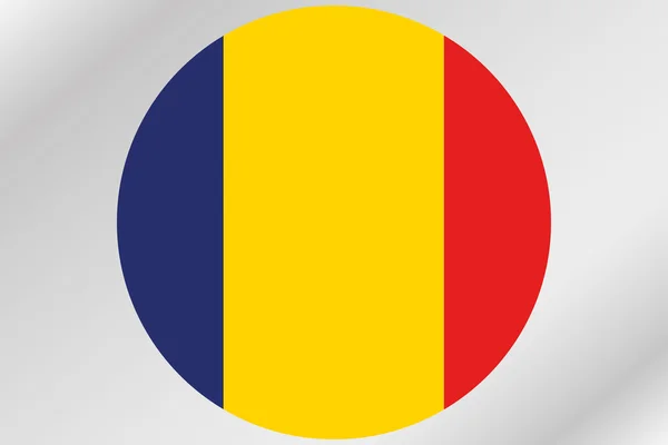 Flagga Illustration inom en cirkel med landet av Rumänien — Stockfoto