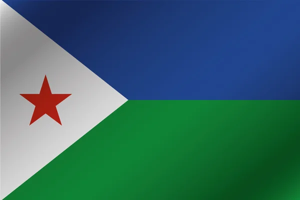 Drapeau ondulé 3D Illustration du pays de Djibouti — Photo