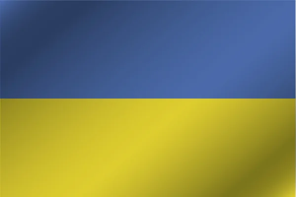 3D хвилясті ілюстрація прапор країни Україна — стокове фото