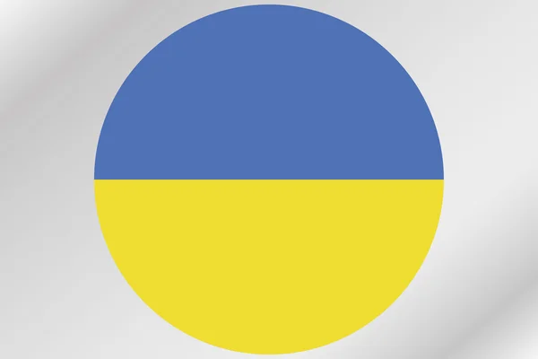 Vlag illustratie binnen een cirkel van het land van Oekraïne — Stockfoto