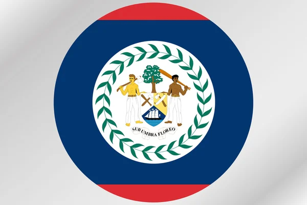Flag Illustration inden for en cirkel i landet Belize - Stock-foto