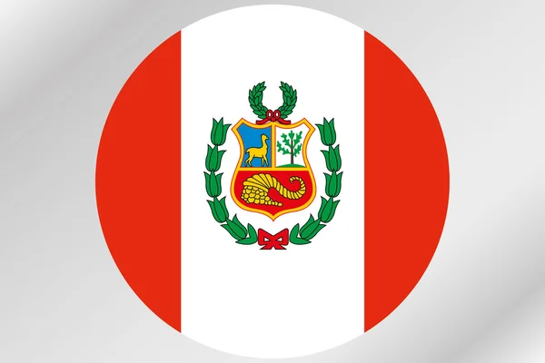 Flag Illustration within a circle of the country of  Peru — Stock Photo, Image