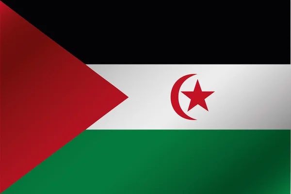 Bandeira ondulada 3D Ilustração do país do Saara Ocidental — Fotografia de Stock