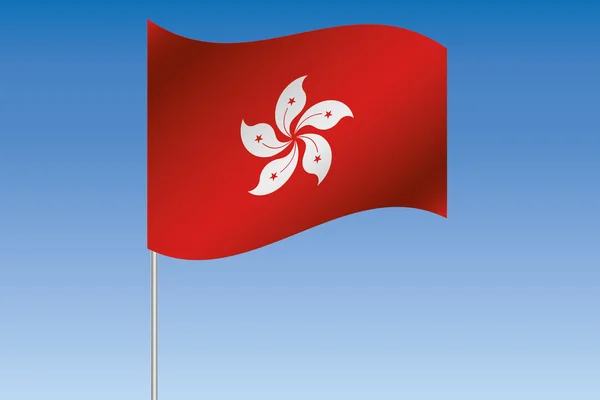 3D Flag Illustration waving in the sky of the country of  Hong K — Stock Photo, Image