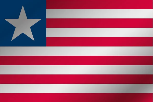 Ilustración de la bandera ondulada 3D del país de Liberia — Foto de Stock