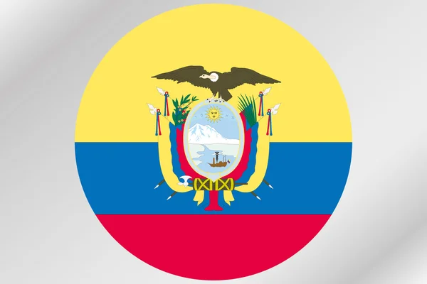 Vlajka ilustrace v kruhu ze země Ekvádor — Stock fotografie