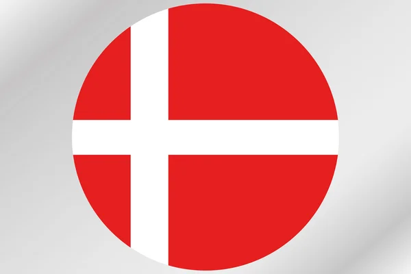 Illustrazione della bandiera all'interno di un cerchio del paese della Danimarca — Foto Stock