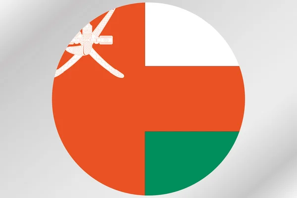 Vlajka ilustrace v kruhu ze země Omán — Stock fotografie