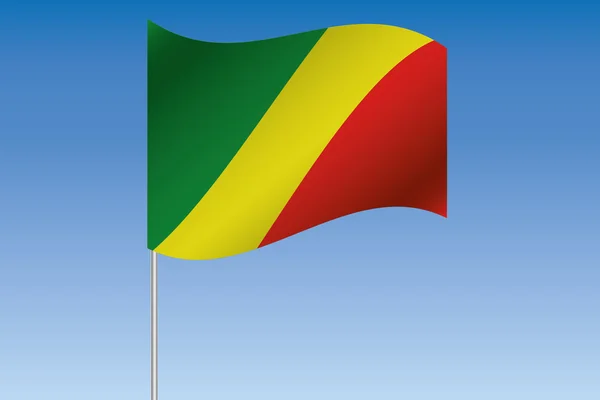 3D flagga Illustration viftande i himlen om Kongo — Stockfoto