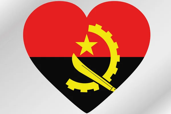 Bandiera Illustrazione di un cuore con la bandiera di Angola — Foto Stock