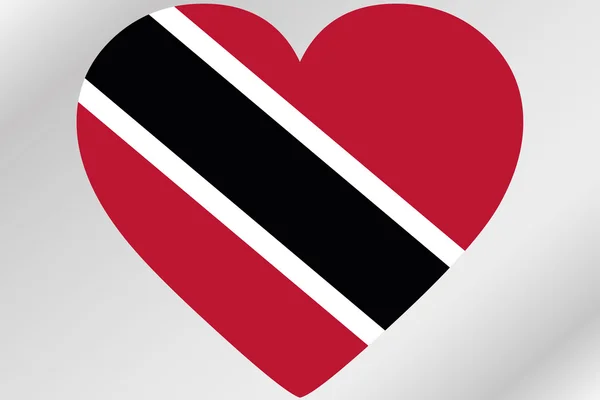 Bandeira Ilustração de um coração com a bandeira de Trinidad e Toba — Fotografia de Stock