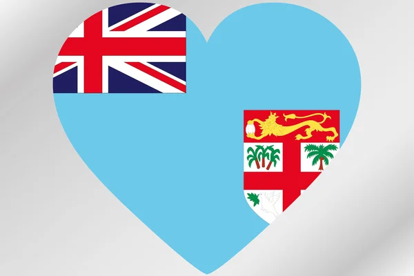 Vlajka ilustrace srdce s vlajka Fidži — Stock fotografie