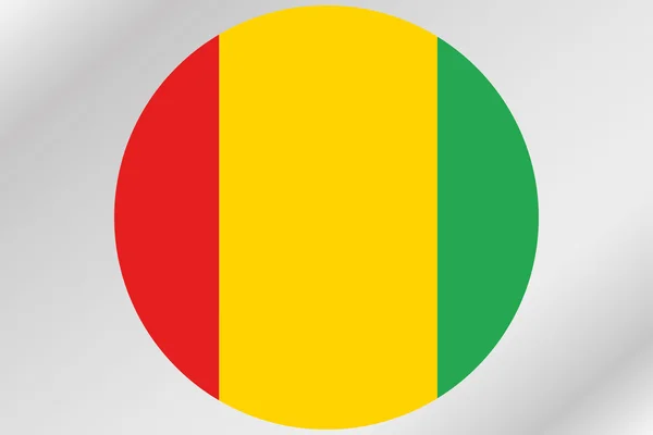 Flagga Illustration inom en cirkel med landet av Guinea — Stockfoto