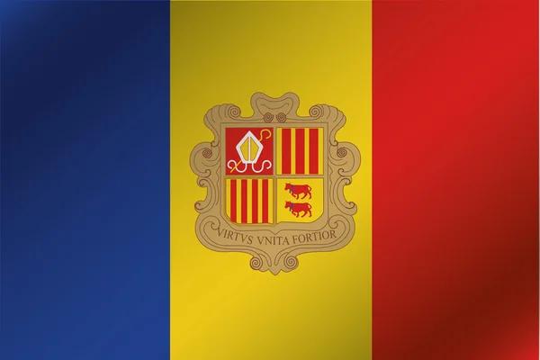 Bandeira ondulada 3D Ilustração do país de Andorra — Fotografia de Stock