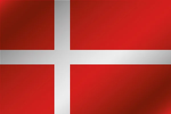 3D golvende vlag illustratie van het land van Denemarken — Stockfoto