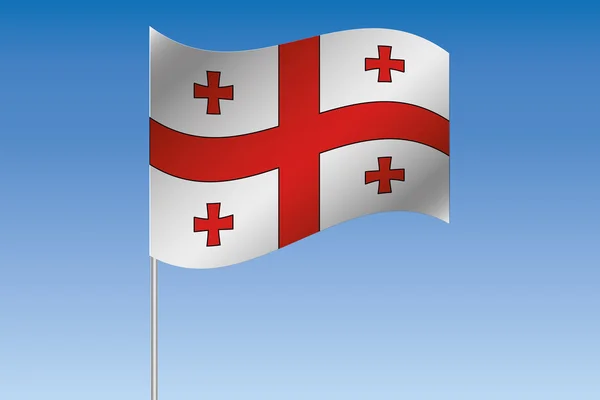 3D bayrak illüstrasyon Georgi ülke gökyüzünde sallayarak — Stok fotoğraf