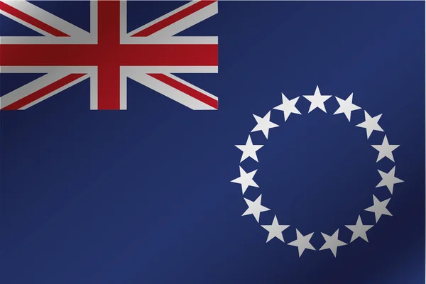 3D golvende vlag illustratie van het land van Cookeilanden — Stockfoto