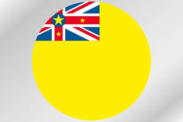 Flag Illustration within a circle of the country of  Niue — Stock Photo, Image